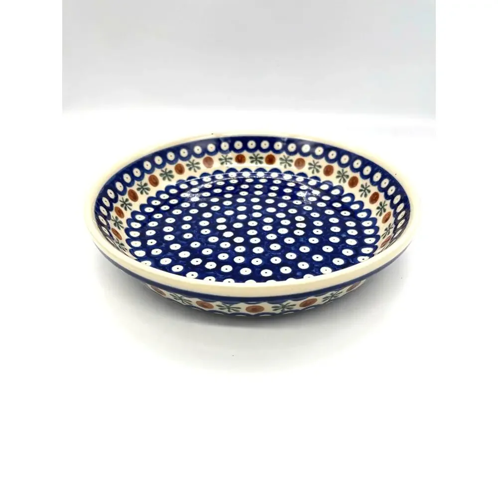 Boleslawiec Polish Pottery Pie Dish Plate Hand Made in Poland 9.5